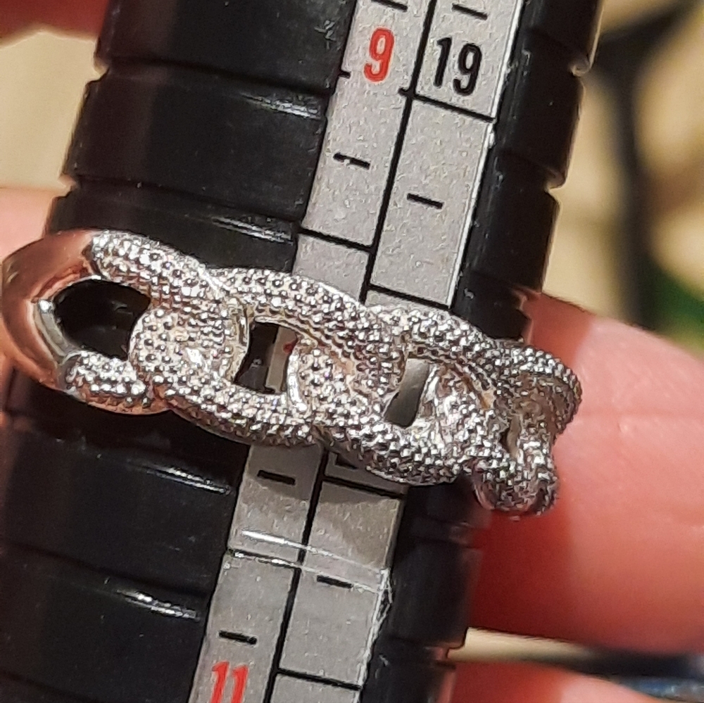 NIB SOLID STERLING SILVER CABLE LINK AVON DESIGNER INSPIRED RING MEN'S SIZE 10